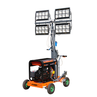 Tour d'éclairage mobile portable à LED diesel de 5 m à hauteur réglable, éclairage blanc, pour camions de dépannage, utilisation en extérieur, aménagement paysager et jardinage
