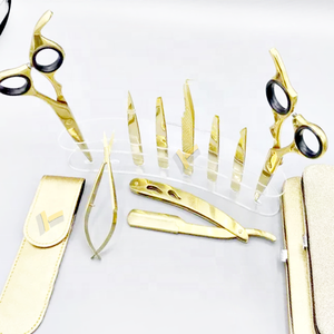 Pince à épiler en acier inoxydable ultra-fin plaqué or 24K Logo personnalisé avec pointe pointue japonaise durable - Product Image 1