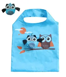 Personalizado bonito vários forma animal saco poliéster lavável reutilizável mercearia shopping bag