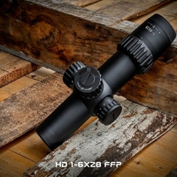 Lunette de visée T-Eagle HD1-6X28 FFP la plus compacte avec tube de 34 mm, verrouillage de tourelle, réticule éclairé, résistante aux chocs et étanche pour une utilisation tactique