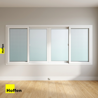Окно раздвижное Hoffen Pro UPVC, 240x110 см, белая рама, с сеткой от комаров из стекловолокна, стеклянное, для подвала и наружного использования