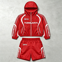Ensemble de survêtement en nylon personnalisé pour homme, vêtements de sport légers, veste zippée intégrale, short assorti, ensemble deux pièces
