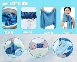 Serviette rafraîchissante en microfibre avec logo personnalisé, antimicrobienne, à refroidissement instantané, pour le cou et le <span class=keywords><strong>visage</strong></span>, portable - Product Image 4