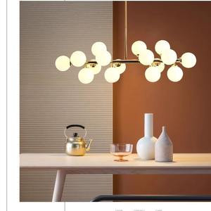 Lustre Moléculaire Transfrontalier Magic Bean, <span class=keywords><strong>Suspension</strong></span> LED Globe en Verre, Noir/<span class=keywords><strong>Doré</strong></span>, Style Nordique Minimaliste de Luxe pour <span class=keywords><strong>Salon</strong></span> - Product Image 2