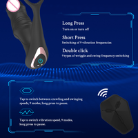 Anneau vibrant pour pénis avec plug anal musculaire, 10 modes de vibration, effets de compression et ondes, télécommande sans fil, pour homme