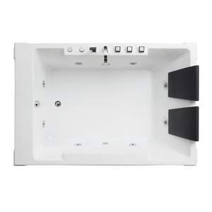 Baignoire <span class=keywords><strong>Spa</strong></span> Acrylique Moderne Autoportante pour Couples, Combo Bain à Remous et Massage à Air, Rectangulaire, pour Salle de Bain, Hôtel, Villa, Utilisation Extérieure - Product Image 2