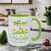Mug à sublimation en gros, mug en céramique personnalisé bicolore 15oz, mug à sublimation personnalisé pour événement, souvenir, commande en gros