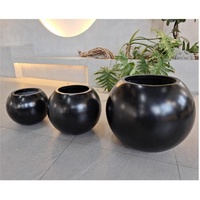 Pot Bunga Fiberglass Raksasa Modern Ringan Tahan Lama dengan Lubang Drainase Ramah Lingkungan untuk Dalam & Luar Ruangan, Penanam Tanaman Lantai Rumah 15L
