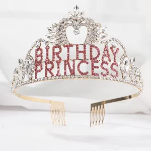 Chinese Manufacturing Silver Jewelry Crystal Gold Plated Rhinestone Crown Diamond Kids Girl Birthday Children'S Princess Tiaras