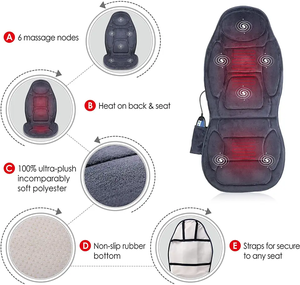 Phenitech 6 motorlar isı yüksek kalite masaj ile masaj minderi koltuk minderi yoğurma geri masaj koltuğu taşınabilir - Product Image 5