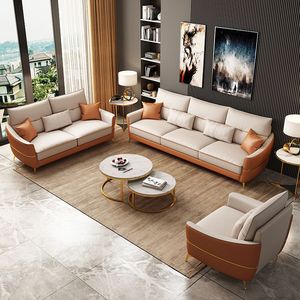 Meubles foshan chine dernière d'angle en forme de l 3 2 1 canapé en cuir couleur combinaison ensemble conceptions - Product Image 5