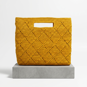 Bolso Tote Casual de Rafia Tejida, Rayado, con Parte Superior Abierta, Forro de Algodón, Correa Única, para Playa, Verano, para Mujer - Product Image 4