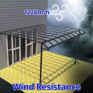 Baldacchino porta in <span class=keywords><strong>vetro</strong></span> in lega di <span class=keywords><strong>alluminio</strong></span> tende da sole in carbonato di poliestere impermeabile parasole antiuv balcone coperto a baldacchino cortile - Product Image 4