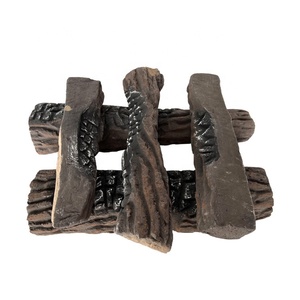 Bûches <span class=keywords><strong>de</strong></span> cheminée à gaz 5pcs Bûches <span class=keywords><strong>de</strong></span> bois en céramique pour inserts <span class=keywords><strong>de</strong></span> gaz d'intérieur sans ventilation - Product Image 1