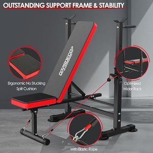 Crystal 600lbs Réglable Banc D'entraînement Ensemble Squat Rack avec Leg Developer Preacher Curl Rack Fitness Musculation Gym À Domicile - Product Image 5