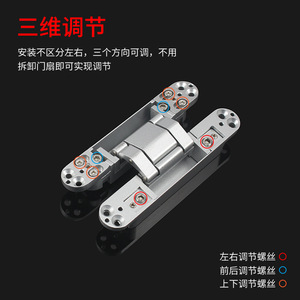 Bisagras Ocultas de 180 Grados de Aleación de Zinc de Alta Capacidad de Carga para Puertas de Madera y Puertas Plegables - Product Image 3