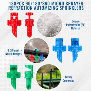 Cabezal de microaspersor de 90, 180 y 360 grados, rojo, azul, verde, de plástico, para riego por goteo de árboles frutales y vegetales - Product Image 2