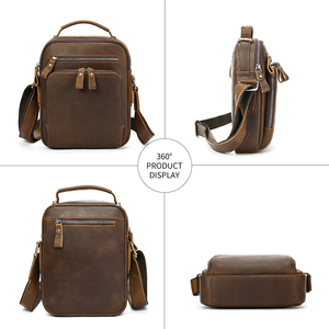 Marrante uomo pazzo cavallo Borsa a tracolla in vera pelle 7.9 pollici Tablet tracolla borsa <span class=keywords><strong>Messenger</strong></span> in pelle borsa per uomo - Product Image 4
