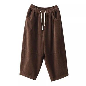 Corduroy Fleece <b>Lined</b> Casual <b>Pants</b> Women Autumn Winter Thick Warm Harem <b>Pants</b> Micro Elasticity Patchwork Style - Product Image 5