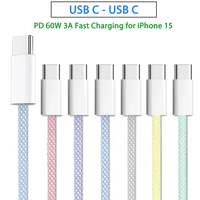 Cable de Carga Rápida USB C a USB C con Trenzado de Nailon, Cargador PD de Carga Rápida