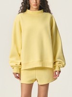 Ensemble deux pièces pour femmes, sweat-shirt à col montant oversize en molleton de style universitaire, manches longues en coton, logo personnalisé, short