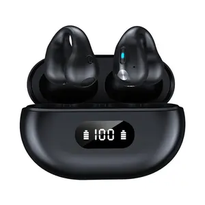Tws Q80无线耳机蓝牙5.3骨传导耳机耳夹设计触摸控制发光二极管耳塞运动耳机