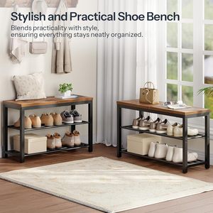 <b>Shoe</b> <b>storage</b> table, entrance workbench organizer, three-tier wall cabinet <b>shoe</b> rack, wrought iron <b>shoe</b> rack with wooden top. - Product Image 4