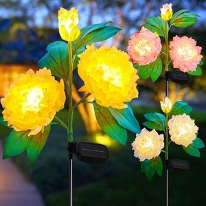Lanterne <span class=keywords><strong>solaire</strong></span> LED à trois pivoines étanche IP65 lumière blanche chaude Dimmable 360 pour éclairage <span class=keywords><strong>de</strong></span> <span class=keywords><strong>jardin</strong></span> extérieur - Product Image 4