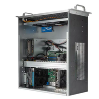 Nouveau design Boîtier d'ordinateur industriel 5U avec adaptateur de refroidisseur d'eau 240/360, serveur AI LCD, alimentation ATX élégante avec ventilateur en stock