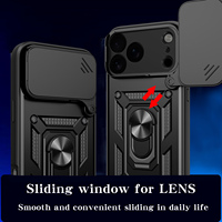 Coque de protection coulissante pour appareil photo avec anneau de confidentialité pour iPhone 17 Pro Max, compatible également avec iPhone 17 Air, 16, 15, 14, 13, 12 Pro, 11