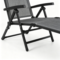 Chaise longue de patio réglable de haute qualité, design multi-positions, textile respirant durable, chaise inclinable pliable pour l'extérieur