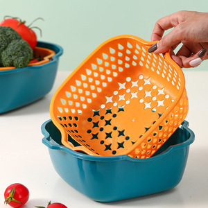 Draining Rack Oval Stackable Lattice Type Vegetable Basket Kitchen Sink Washing Basket Fruit <b>Plate</b> Living Room Decor - Product Image 3