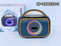 Haut-parleur Bluetooth portable RGB 8W avec double haut-parleur de 57 mm en maille de fer, haut-parleur sans fil d'extérieur, lecture BT TF USB Radio FM