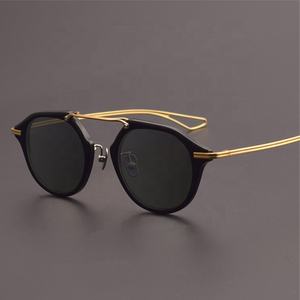 Gafas de Sol de titanio y acetato a la moda para hombre, gafas de sol de lujo de alta calidad con logotipo personalizado, gafas de sol de diseñador Unisex - Product Image 1