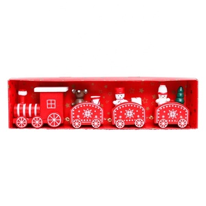 ของตกแต่งรถไฟไม้ใหม่สำหรับคริสต์มาส ของประดับตกแต่งโต๊ะสำหรับเด็ก ของขวัญวันหยุด - Product Image 4
