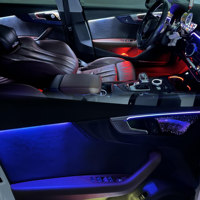 Kit de garniture de bande lumineuse d'ambiance SJC pour Audi A5 2019-2024, LED multicolore, amélioration décorative de l'atmosphère intérieure, produit phare