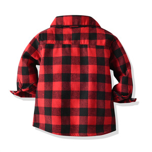 Nouvelle Arrivée Chemise Garçon Printemps Automne en Coton Teint Fil à Carreaux Coloré à Manches Longues et Col Rabattu de Haute Qualité à Bon Prix - Product Image 6