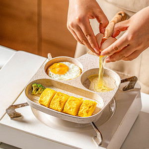 Bán Buôn Dày Trứng Chiên Pan Không Dính 4 Lỗ Pancake Chiên Trứng Pan Cho Bữa Ăn Sáng Chảo Trứng Nồi Pan - Product Image 5