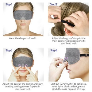 Masque de <span class=keywords><strong>sommeil</strong></span> pour hommes et femmes, protection oculaire, anti-lumière de nuit confortable, avec larges bretelles réglables - Product Image 6