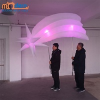 Costume publicitaire gonflable LED en forme de comète étoile avec lumières RGB personnalisables, couleurs ajustables, en polyester 210T