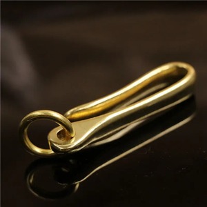 Solid Brass Belt U Hook Keychain Key <b>Ring</b> Wallet Fob <b>Clip</b> Retro Vintage Fish Hook with O <b>ring</b> 3 Sizes Available - Product Image 5