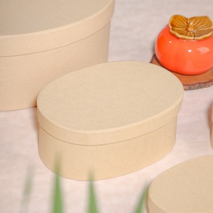 Boîte cadeau ovale en papier kraft biodégradable pour boulangerie et pâtisserie - Product Image 2