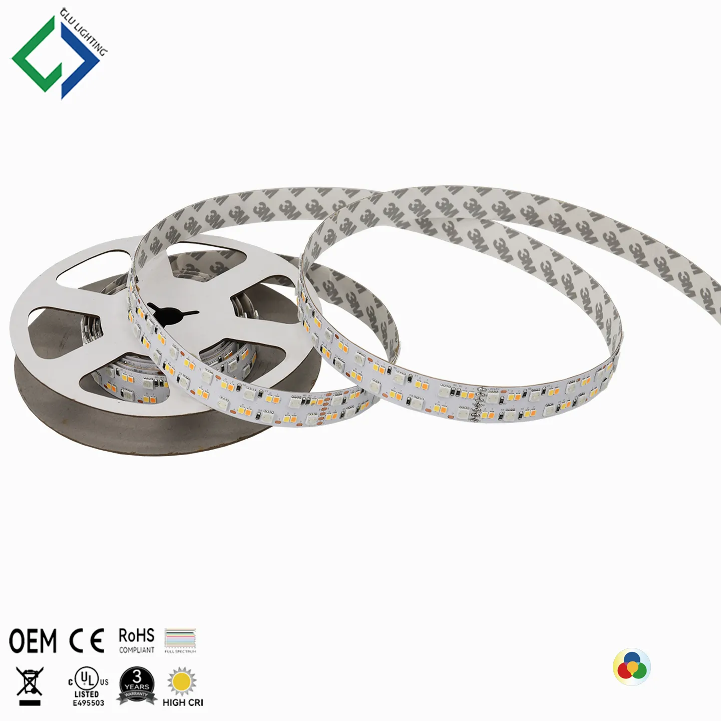 UL listed 5 colors RGB CCT tunable chroma led strip, 24V 5050 RGB 2835 bi color led strip