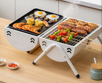 Barbecue portable haut de gamme en acier inoxydable Ycl-1 pour usage domestique, poêle à foyer double face pour extérieur et camping
