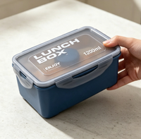 Boîte à bento à 2 étages grande capacité, compatible micro-ondes, pour enfants, avec compartiments séparés, pour la cuisine et l'école