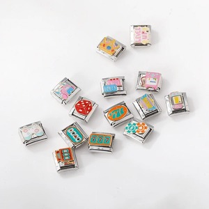 Colori gioco d'azzardo italiano ciondolo in acciaio inox bracciale link italiano Charm bracciale Pulsera de <span class=keywords><strong>la</strong></span> Suerte DJ1399-B - Product Image 2