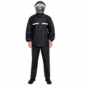 Ensemble imperméable réfléchissant deux pièces en tissu Oxford <span class=keywords><strong>pour</strong></span> homme et femme, idéal <span class=keywords><strong>pour</strong></span> la <span class=keywords><strong>pluie</strong></span> forte, la conduite de vélos électriques, la pêche en extérieur et le travail (taille XL) - Product Image 5