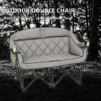 Chaise de camping pliable portable à double siège, cadre en aluminium, tissu Oxford, chaise longue de jardin d'extérieur