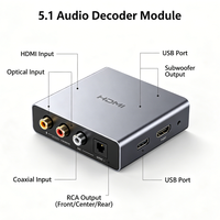 Placa Decodificadora de Audio Digital Envolvente 5.1 AC3, Módulo PCB Amplificador de Altavoces para Cine en Casa, DC5V, DIY