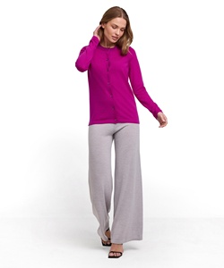 <span class=keywords><strong>Cardigan</strong></span> girocollo in lana Merino 100% classica da donna con bottone Jacquard con decorazione in pizzo ricamato Casual per la primavera - Product Image 3